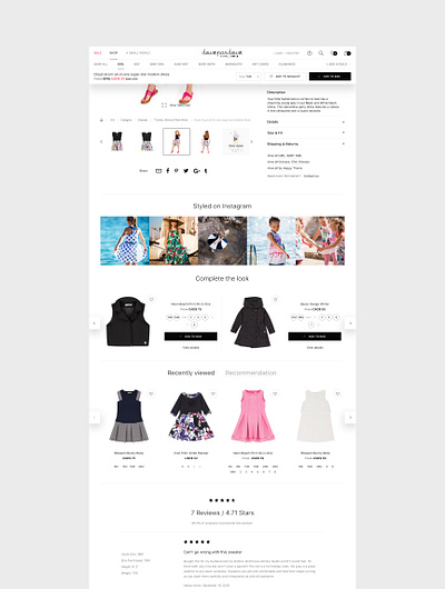 Product page with scroll panel for Deux par Deux online store baby clothes category page children store dresses ecommerce business ecommerce design ecommerce shop fashion fashion brand kids logo minimal minimal shop responsive design shop shopify store ui web webdesign