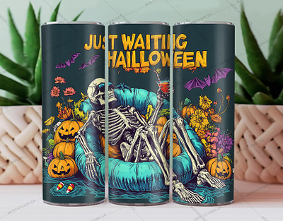 Just Waiting Halloween Tumbler Design classroome color image custom design design education art halloween illustration moon tumbler photography pumpkin vector skinny tumbler sublimation tumbler sublimation tumbler warp vector art vintage tumbler waterslide tumbler