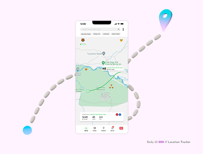 Daily UI Challenge #020 - Location Tracker animal tracker challenge daily ui daily ui 20 gps location location tracker map app mobile app national park tracker tracking