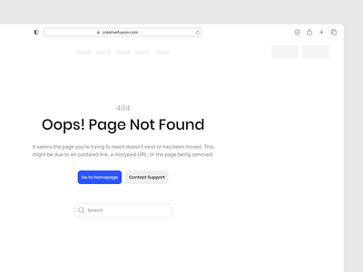 404 page 404 404 page button contact support cta design exploration error figma go back go to homepage input field light mode oops page not found product design search ui ux web web design