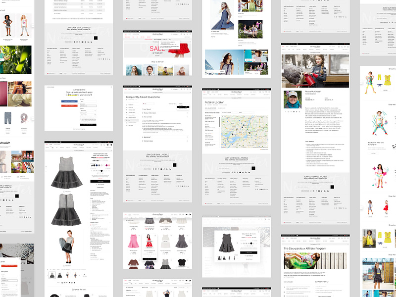 Inner pages for Deux par Deux website / eCommerce. Shopify baby clothes branding category page children store dresses ecommerce business ecommerce design ecommerce shop fashion fashion brand kids minimal minimal shop responsive design shop shopify store ui web webdesign