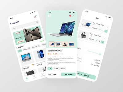 E-Commerce UI Design for Electronics - Daily UI Challenge Day 1 daily chellanges ecommerce app design electronics app ui uxui