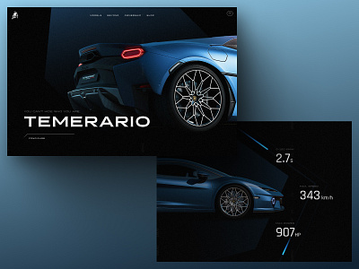 Lamborghini Temerario Concept blue car dark design lamborghini ui ux website