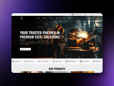 Forging the Future: ApexSteel Inc. Website Design b2b branding business company construction fabrication factory industrial infrastructure manufacture metal presentation professional steel steel industry ui web design