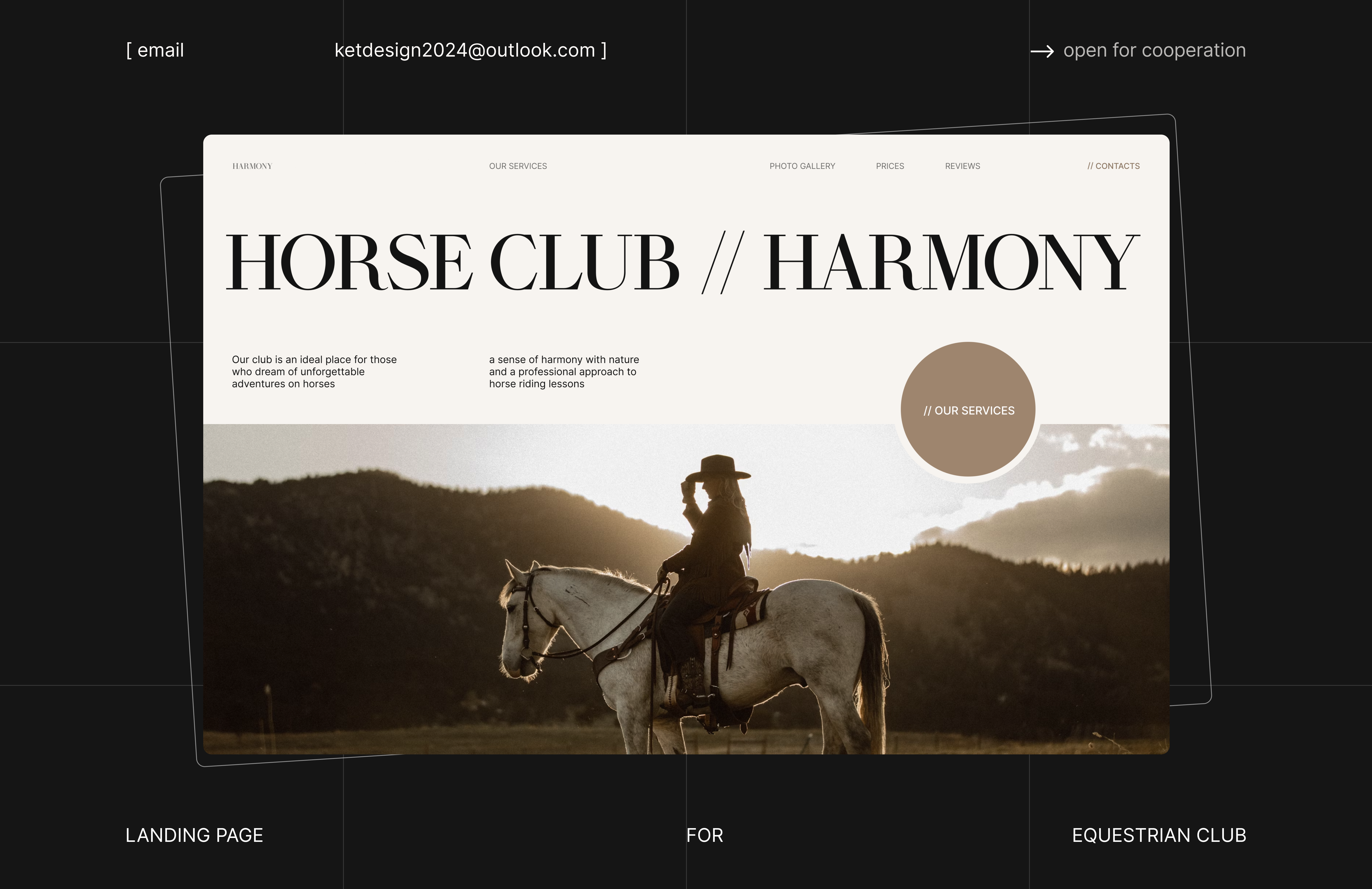 WEB DESIGN FOR EQUESTRIAN CLUB horse club landing page ui uiux design web design website
