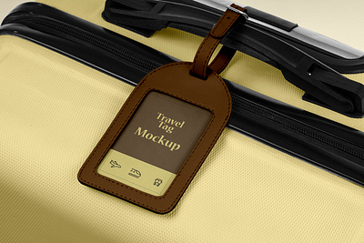 Suitcase Tag Mockup branding design graphic design label logo mockup suitcase tag