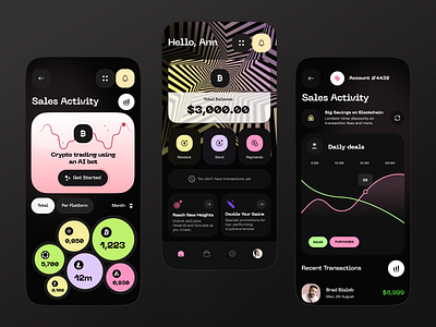 Crypto trading - Mobile app blockchain app crypto app crypto app concept crypto currency crypto payments crypto ui crypto wallet cryptocurrency exchange crypto mobile app trading trading app