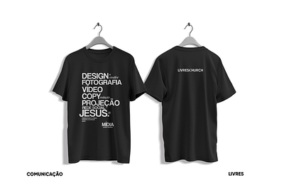 T-shirt Livres branding church creative design graphic design igreja media mockup t shirt