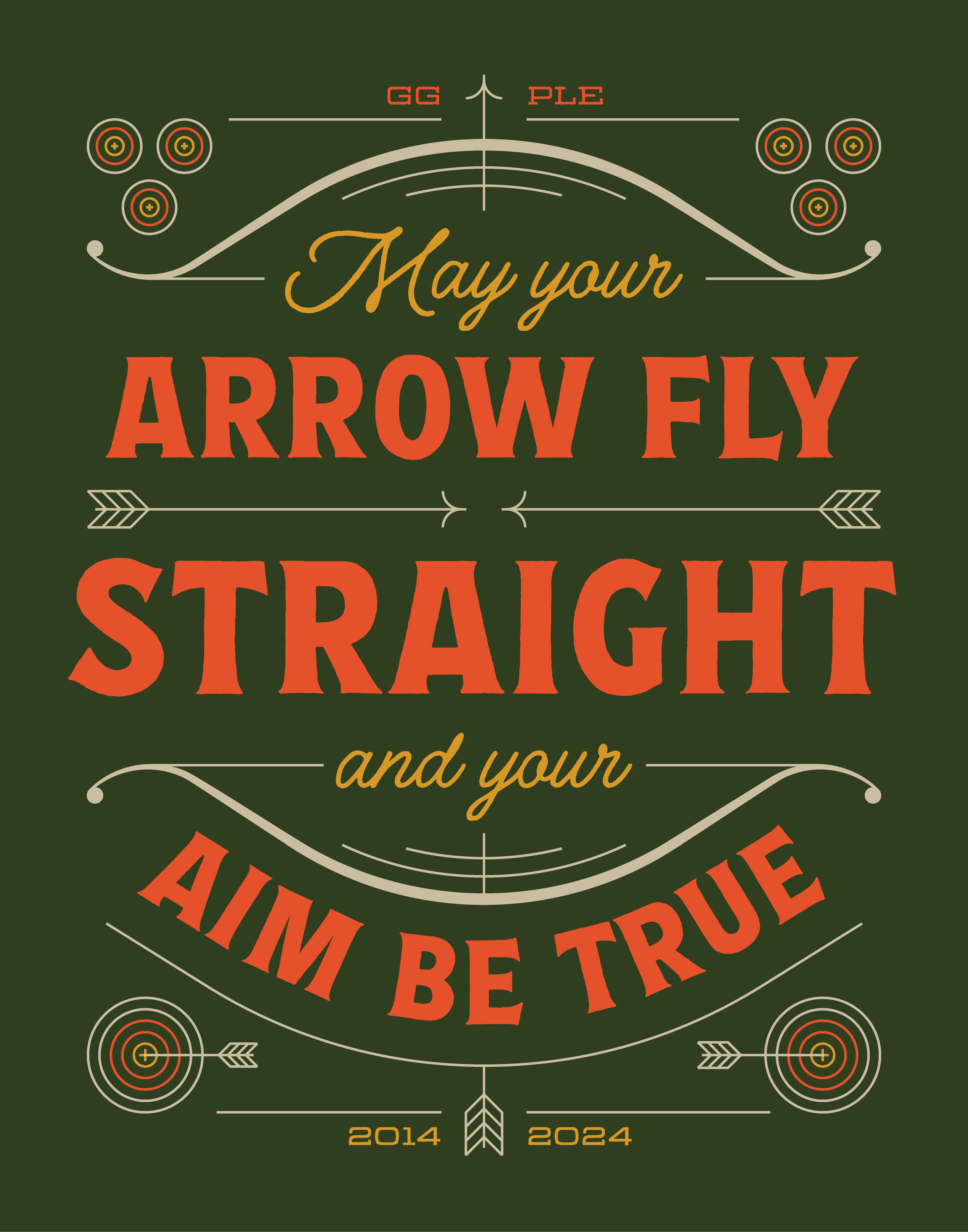 Arrowed!!! anniversary archery flat graphic design illustration layout typography vector