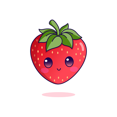 Strawberry cute fruits kawaii strawberry vector