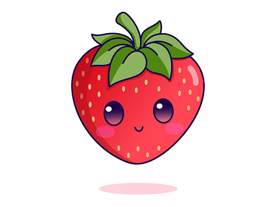 Strawberry cute fruits kawaii strawberry vector