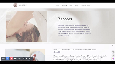 Skincare Website Design-Service Page branding e commerce facial mobile design sknincare website design