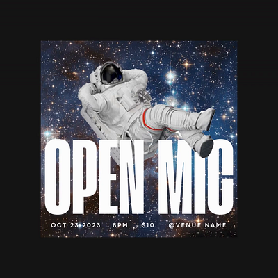 Musician Open Mic Night astronaut musician musician artwork open mic social media spotify spotify artwork