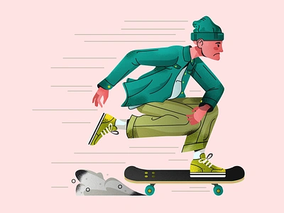 Old Hesher colorful grain illustration illustrator jonathan holt oakland san francisco skateboard skateboarder skateboarding texture