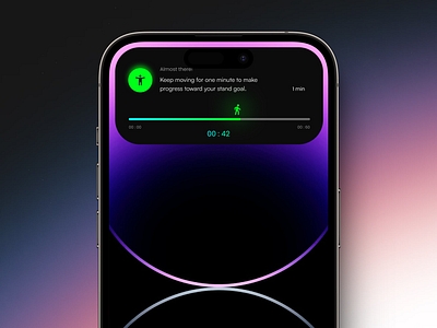 Stand Up Notification - Dynamic Island animation app design dynamic island interaction iphone notification stand standup ui user user experience user interface ux