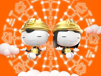 Naranjitos - The Journey 3d c4d character graphic design illustration model orange render