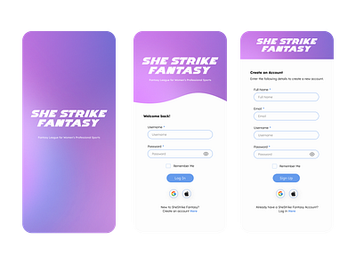 Login Concept for a Fantasy Sports App app brand identity design mobile design