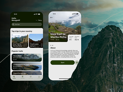 Hiking | Mobile App appdesign design mobile ui ux