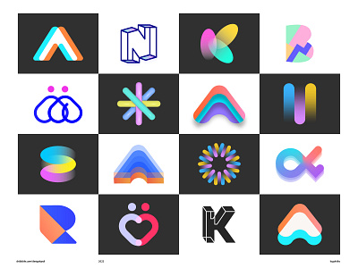 logos collection a logo ai b logo blockchain bold brand identity branding colorful identity k lettermark logo logofolio logos m minimal modern monogram n web3