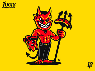 Devil Mascot Logo | Luci's Pizza Bar branding cartoon character character design devil devils graphic design illustration logo luci lucifer mascot mascot logo pizza pizza parlor satan satan logo sports sports logo