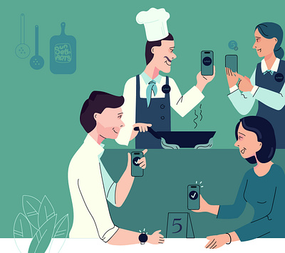 Restaurant Onboarding cafe client consumer customer happy customer mobile app mobile onboarding screen onboarding illustration restaurant onboarding