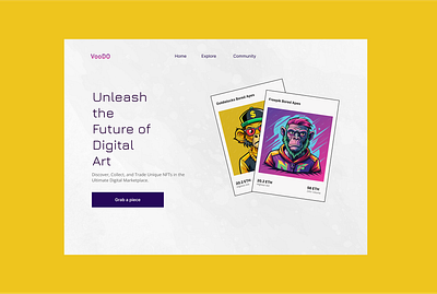 VooDO- NFT Landing page exploration animation crypto nft ui