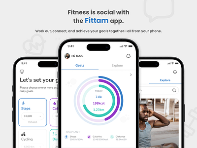 Fittam — meld fitness and social. fitness product design social ui ux