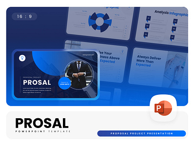 Prosal PowerPoint Template blue business gsl key modern ppt pptx presentation template prohect proposal prosal ui website white