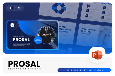 Prosal PowerPoint Template blue business gsl key modern ppt pptx presentation template prohect proposal prosal ui website white