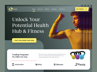 Fitness Website Redesign clean exporation fitness gym health home page landing page ui design uiux design web design website design