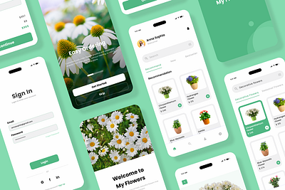 MyFlow - Flower Shop Mobile App app botany bouquet branding business buy customer design e commerce entrepreneur florist flower gardening lifestyles merchandise paying retail shopping store ui