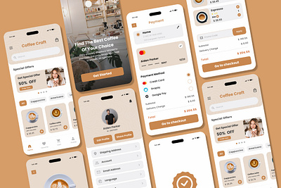 CofCraft - Coffee Shop Mobile App app application branding buy cafe cafeteria coffee design dining enjoyment entrepreneur interface positive relaxation shop store togetherness trendy ui user