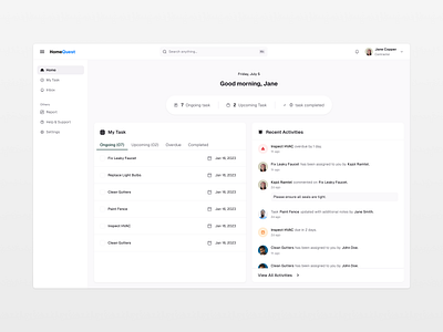Contractor Dashboard - Property Management app design clean contractor dashboard dashboard design management tool property management task managment ui