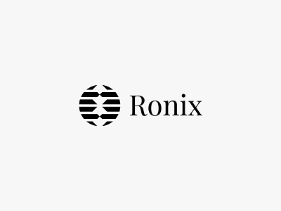 Ronix abstract globe icon logo modern simple