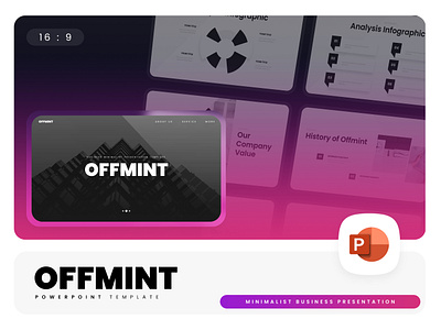 Offmint PowerPoint Template black business company gsl key minimalist modern offmint ppt pptx presentation template ui website white