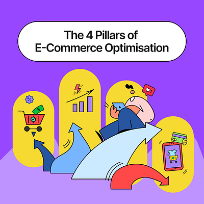 Maximize Your E-Commerce Success with These 4 Pillars digitalmarketing ecommercegrowth ecommercestrategy illustration onlinebusiness pillars shopifytips