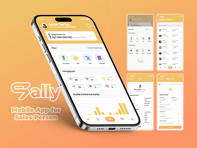 Sally - Mobile App for Sales Person branding design digitalinnovation figma figmadesign ideation sales salestech ui uidesign uimobileapp ux