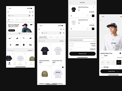 Ecommerce Mobile App app apps clean ecommerce ecommerce app ecommerce apps fashion fashion app interface ios mobile mobile app mobile apps product service startup store tshirt ui ux