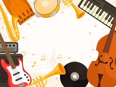 Background with musical instrument illustration background illustration instrument instrumental music music day music equipment vector