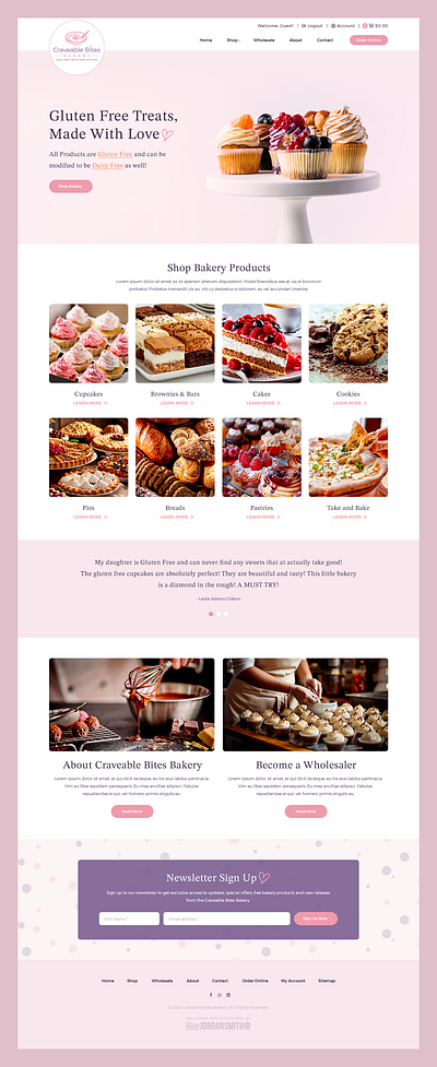 Craveable Bites Bakery // Web Design bakery cake cookie cupcake ecommerce gluten free pastry retail web design