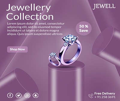 Product Banner banner color de design graphic design jewellerycollection photoshop poster ring typographi vector