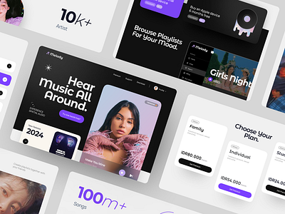 Melody - Music Platform Landing Page apple music design figma graphic design landing page music music design music label music streaming radio song songs spotify streaming ui uiux website