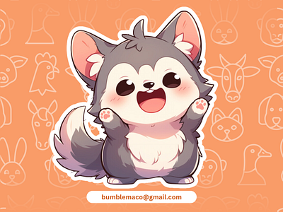 I will draw cute chibi, cartoon animal illustration art or stick 3d animation graphic design logo pet character