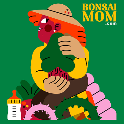 BonsaiMom.com bonsai ecology garden illustration ilustración jhonny núñez plants vector