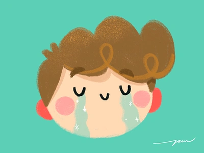 Cry me a river cartoon character color colorful cute design illustration