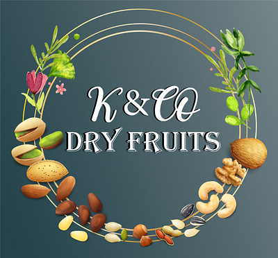 Dry Fruit logo design branding dry fruits dry nuts graphic design graphic designing k and co logo logo logo design logotype motion graphics