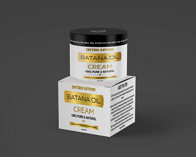 Batana oil cream label and packaging design 3d animation boc packaging branding cream box cream jar cream packaging graphic design label and packaging label design logo motion graphics ui