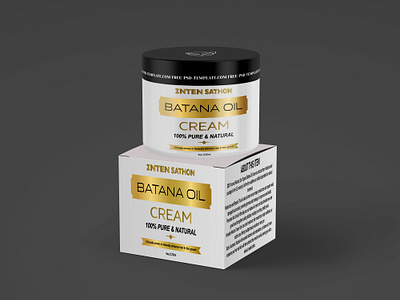 Batana oil cream label and packaging design 3d animation boc packaging branding cream box cream jar cream packaging graphic design label and packaging label design logo motion graphics ui