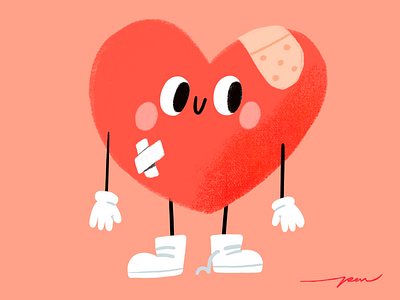 The Heart cartoon character color colorful cute design heart illustration in love