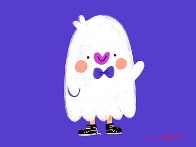 Ghost cartoon character color colorful cute design ghost halloween illustration spooky